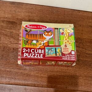 NWT Melissa & Doug 2-in-1 Animal Cube Puzzle
